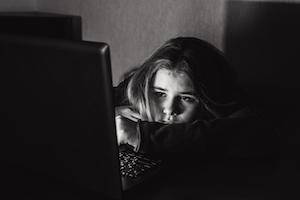Girl in front of a computer