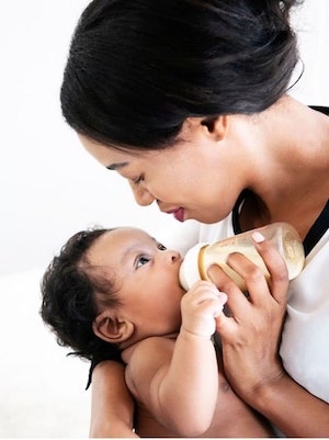 Mom feeding baby